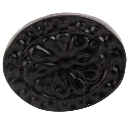 Black Oval Flower Metal Knobs